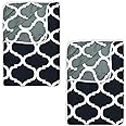 Divine Casa Polyester All-Weather 120 GSM Printed Lightweight Reversible Design Set of 2 Single Bed AC Dohar Blanket - Black and Grey| TC - 120