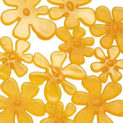 mDesign Badewannenmatte transparent – rutschfeste Badezimmermatte in Blumenform – Duscheinlage mit Saugnäpfen – 6 Stück – verschiedene Farben - 5