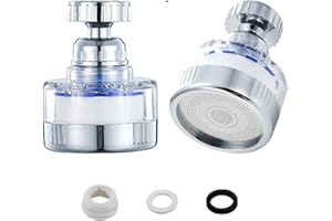 PEIDOG 2 Pcs Faucet Water Filters, 360 Degree Rotating Sink Faucet Filter,Carbon Water Purifier Filter Cartridge Water Tap Removes Chlorine Fluoride Heavy Metals Hard Water