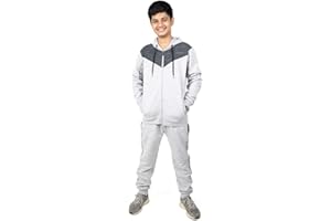 NOROZE Ragazzi Ragazze Contrasto Pile Palestra Sport Joggers Completo Tuta Bambini Felpa Con Cappuccio Top Pantaloni Fondo
