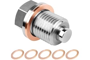 JNNJ Tapón Magnético Drenaje Aceite, Tuerca Drenaje Sumidero Magnético, Coche Tapón Bandeja Magnética Drenaje Acero Inoxidable, Con Arandela Cobre Repuesto, Para El Tornillo Accesorios(M16x1.5)