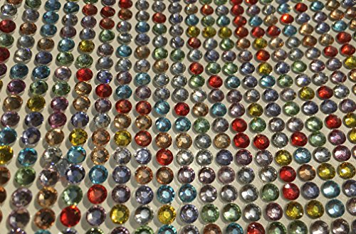 Set aus 1920 Stück glitzernden Strasssteine selbstklebend rund + eckig quadratisch bunt rund + mittelgroß in verschiedenen Formen basteln Gltzersteine Schmucksteine viereckig Strass Steine zum Verzieren von CRYSTAL KING - 2