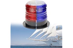 DYK&NX Luz Ancla LED de Navegación Yate Barco Marino con Carga Solar, Resistente gua y Polvo para Luces de Barco de Proa (Color : Red Blue)
