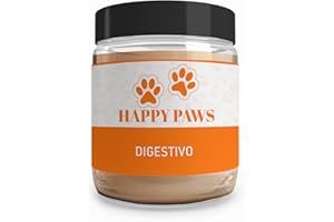 HAPPY PAWS DIGESTIVO. Suplemento para Perros y Gatos con Problemas digestivos: diarreas, estreñimiento, vómitos, Gases, heces Raras...