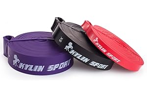 KYLIN SPORT Resistance Band Assisted Pull Up Bands Training Yoga Pilates Elastic Loop Stretch for Crossfit Gymnastics Power-lifting (Set of 3 (Red+Black+Purple))