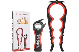 FASBET Wielofunkcyjny Otwieracz do Butelek, Puszek i Szklanek - dla Seniorów, Taty - Otwieracz do Szklanych Pokrywek i Ręczny Otwieracz