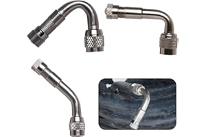 Tangger 3 Stück Ventil Verlängerung Adapter Reifen Ventilverlängerung für Auto Motorrad Fahrrad Scooter, 3 Arten,45, 90 und 135 Grad Winkel(Silber)