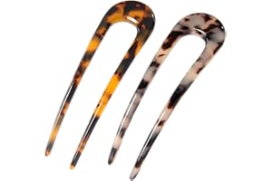 FSMILING 2 Pack French Hair Pin French Twist U Shaped Hair Pin Fork Updo Chignon HairPins for women