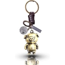 AuPra Racing Horse Keychain - Genuine Leather Key Ring For Men & Women - Small Gift Present With Gift Bag (Brown) - View #7