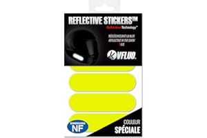 VFLUO - Kit 4 Bandes Stickers Rétro Réfléchissants Casque Moto - Autocollants Homologués Dimensions FR - Haute Visibilité, Technologie 3M™ - Couleurs et Design - Adhérence maximale