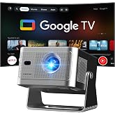 【Google TV/Official Apps】 HY350GT Portable Projector Full HD 1080P | 650 ANSI, Autofocus, Speaker 15W, WiFi 5 BT 5.1 for Outd