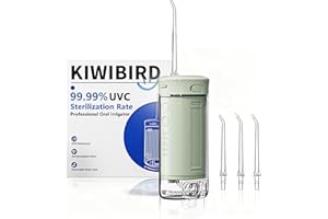 ‎KIWIBIRD KIWIBIRD Mini-Wasserseide für Reisen, ultra-tragbare schnurlose Munddusche mit UVC-Licht, IPX8 wasserdicht, 3 Modi, 230 ml Zahnreiniger für die Pflege von Mandelsteinen und Zahnspangen – Zuhause &