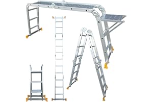 ABBEY ACCESS Abbey Aluminium Multi-Purpose Ladder 3.4m with New Safety Platform MPL34