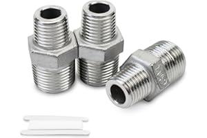 Bwintech 3 pz 3/8" Maschio a 1/2" Maschio BSP Filettatura In acciaio inox 304 Boccola Esagonale Riduttore Connettore Per Tubo Collegamento Conversione