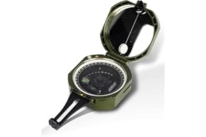 AOFAR AF-M2-B Geological Military Multifunctional Compass- Lensatic, Fluorescent, Waterproof and Shakeproof for Geological Exploration, Hunting, Hiking with Pouch and Strap