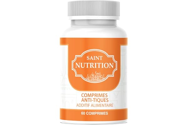 Saint Nutrition® Anti-Tique COMPRIMES pour Chien et Chat – Nouveau – Traitement Naturelle pour Votre Animal Domestique Contre tiques, Effet immédiat, Contient 60 comprimés