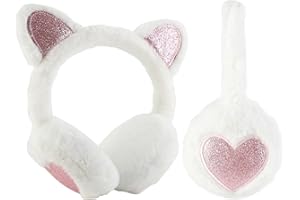 FYting Paraorecchie Bambina,Paraorecchie Bambino,Pelugo Morbido Auricolare, Protezione Dell'Orecchio Invernale, Regolabile, Adatto Per Natale, Compleanno, Regalo Vacanze (Orecchie Gatti Grigio)