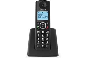 Alcatel F530 – Trådlös telefon med avancerad samtalsblockering, handsfree, stor upplyst display, VIP-ringsignaler, 10 samtalsmelodier