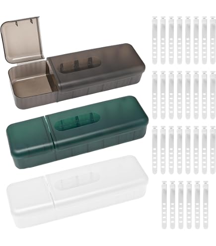 Boîte De Rangement Pour Câbles Transparente - Lot De 2 Avec 8 Compartiments Et 10 Attaches Silicone, Organisateur Bureau