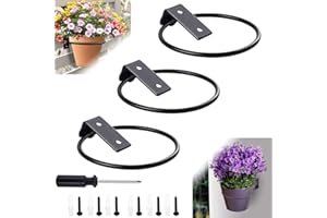 QINERSAW 3Pcs Anillo Titular de la Maceta, Anillo de Soporte del Estante de Macetas, Soporte de Anillo de Maceta, Soporte para Macetas de Pared, Diámetro 10 CM