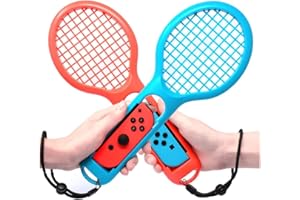 Fiimoo Racchetta da tennis per Mario Tennis Aces Nintendo Switch joy-con,accessori per gioco Utilizzare solo per la modalità swing su Nintendo Switch blu e rosso) ((2 pezzi)