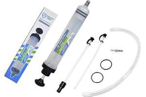 SMOTIVEPRO Oil Suction Syringe with Fluid Transfer Hose Pump Capacity 500cc Automotive Fluid Transfer Pump