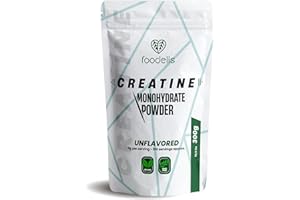 FOODELIS Creatina monohidratada en polvo | 300GR | 166 dosis | 100% creatina monohidrato micronizada | Sin sabor | No-GMO | Vegano | Sin lactosa | Incluye dosificador | Alta solubilidad