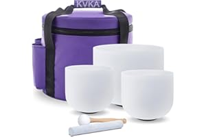 KVKA Set di campane tibetane da 432 Hz, per yoga, meditazione e guarigione, con custodia per il trasporto