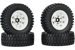 HAPTUFER Set di 4 pneumatici da 1,55 pezzi, in metallo, per 1/10 RC Crawler Auto assiale Jr 90069 D90 CC01 LC70 ,1, 500153842A1