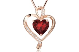LAVUMO Collares Mujer Amor Colgante de Corazón Oro Rosa Plata de Ley 925 Collares Mujer Joyas Regalos para Esposa, Mamá Novia Cumpleaños Navidad Aniversario día San Valentín Regalo
