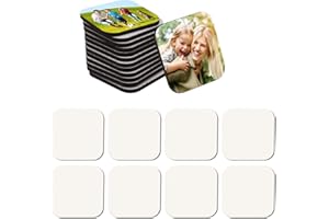 OOTSR 16 Piezas Imanes de Nevera de Sublimación en Blanco, 5x5 cm Imanes Cuadrados para Refrigerador Pizarra Oficina Calendario Cocina Hogar Decoración de Pared