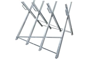 TRMLBE Caballete para Cortar Madera, Capacidad de 150 kg, Plegable de Metal, Dimensiones de 82 x 80,5 x 79 cm (Plata)
