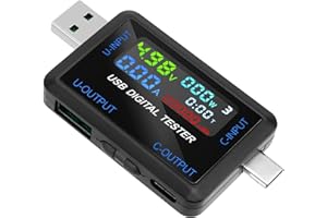 FEYIO USB C Power Meter USB Tester, USB Multimeter 4.5-36V 0-5A Voltage Current Capacity Amp Volt Voltmeter Ammeter Detector Digital Tester Meter for Chargers Power Bank Cable