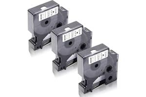 3x XemaX Compatible para D1 Cinta de Etiquetas 12mm x 7m D1 45013 S0720530 Negro sobre Blanco para Etiquetadora Label Manager 160 360D 210D 220P 280 PnP 420P 500TS Label Point 100 150 300 350