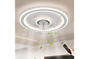 ‎JDONG JDONG Deckenventilator mit Beleuchtung und Fernbedienung 54W LED Leise Deckenleuchte Ventilator Mit Dimmbar Timer Einstellbare Windgeschwindigkeit für Wohnzimmer Esszimmer Schlafzimmer 47CM…