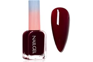 NLFOX Cherry Red Nail Polish - Burgundy Nail Polish - No Bake nail Varnish Quick Dry - Dark Red Christmas Nail polish Long Lasting - 60 Second Breathable nail Polish DIY Nail Art at Home