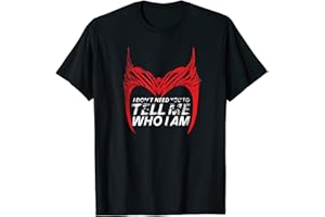 MARVEL Camiseta Wandavision/Wanda Maximoff/Bruja Escarlata con Cita: I Don't Need You to Tell Me Who I am