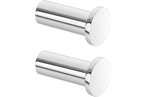 SAYAYO Ganci Accappatoio Bagno in Acciaio Inox Ganci Appendiabiti da Parete, Appendi Strofinacci Cucina Gancio, Gancio Appendi Accappatoio Cromo Lucido, Capacità Carico 15 kg, 2 Pezzi