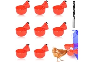 SacJkt 8 STK Automatische Hühnertränke mit Bohrer, Geflügeltränke Set, Wassertränke Hühner, Wasserspender Hühner mit Bohrer für Hühner Tränke Hühnerzubehör für Hühner Enten Gänse Truthähne Taube