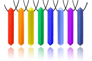 GNAWRISHING Lot de 8 colliers sensoriels à mâcher pour enfants autistes, TDAH, tout-petits, adultes(Forme du diamant)