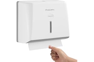 modunful Dispenser Carta Asciugamani a Parete, Distributore di Asciugamani per Tovaglioli Piegati 200+ Fogli, Dispenser Salviette Bagno Commerciale, Bianco