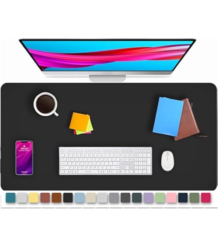 Grand Sous-main En Cuir 120 X 43,2 Cm – Protection Antidérapante En Polyuréthane Imperméable Pour Clavier De Souris Pour Bureau Et Maison (noir
