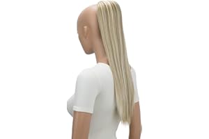 CAISHA 55cm Coda Capelli Nina Con Coulisse Capelli Extensions Finta Per Donna Posticcio Per Capelli Liscio Bionda Naturale Con Riflessi PH528