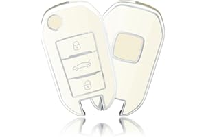 OFFCURVE Car Key Cover Car Key Case Key Fob Cover Car Key Protector 3 buttons Compatible with Peugeot 208 307 308 407 508 2008 3008 5008 Traveller Citroen C3 C4 C4L C5 DS6 Picasso Ople