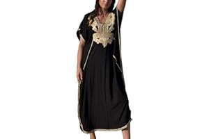 YOUKD été Coton brodé Floral lâche Caftan Boho Plage Bikini Couverture Robe Grande Taille Robe pour Les Femmes