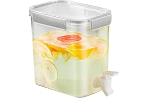 Lunaanda 3.5 L Wasserspender mit Zapfhahn, Kühlschrank Getränkespender mit Deckel, BPA-Frei Wasserbehälter für Saft, Limonade, Eistee, Milch, Cocktails und Partygetränke, Limonadenspender (Grau)