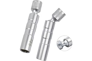 Kikuo Zündkerzenschlüssel 14mm&16mm, Zuendkerzenschluessel mit Magnet, 3/8 Zoll Dünnwandige Zündkerzen, Zündkerzenstecker für Die Autoreparatur(2 Stück)