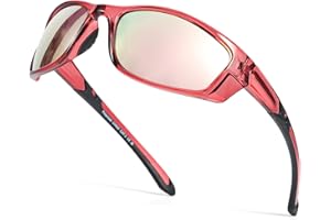 Myiaur Women Sports Sunglasses for Running Cycling UV400 Protection Polarized Lens Lightweight Wrap Around Design M8140