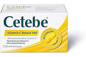 ‎CETEBE Cetebe Vitamin C Retard 500 - Arzneimittel mit hochdosiertem Vitamin C mit Langzeitwirkung- 1 x 60 Retardkapseln