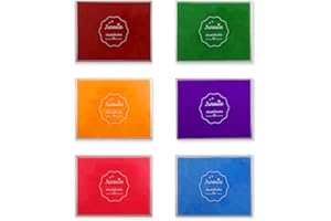 ROUCERLIN 6 Colors Large Scrapbooking Ink Pads, Washable Craft Stamp Pads for Drawing Learning Education, Colorful DIY Finger Ink Pads for Rubber Stamps, Wood Fabric, Card Making (Style 1)